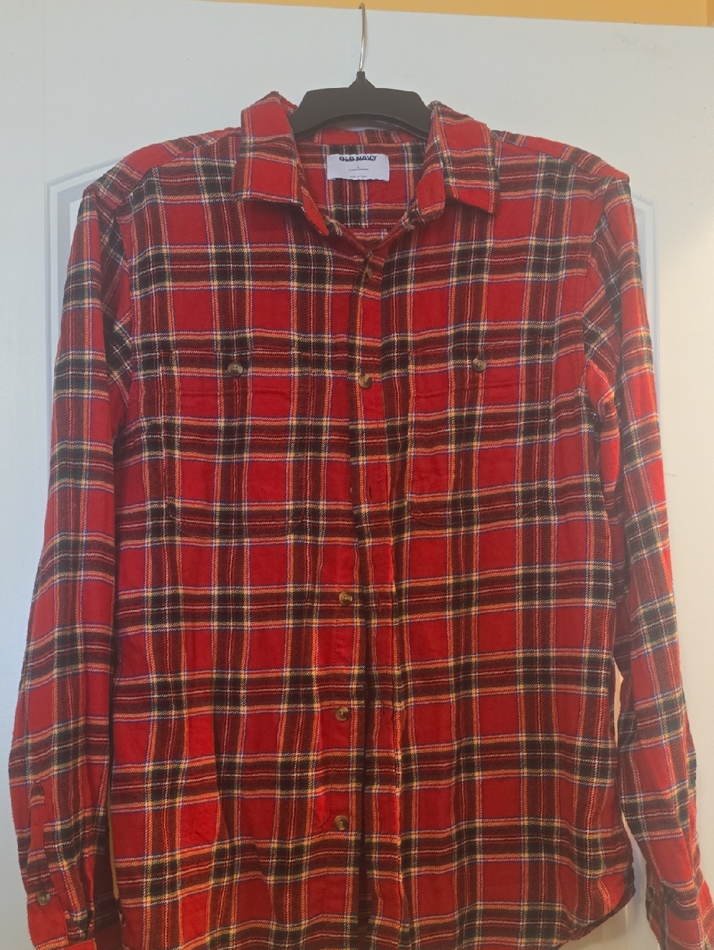 Old Navy Red and Black Plaid Flannel Shirt